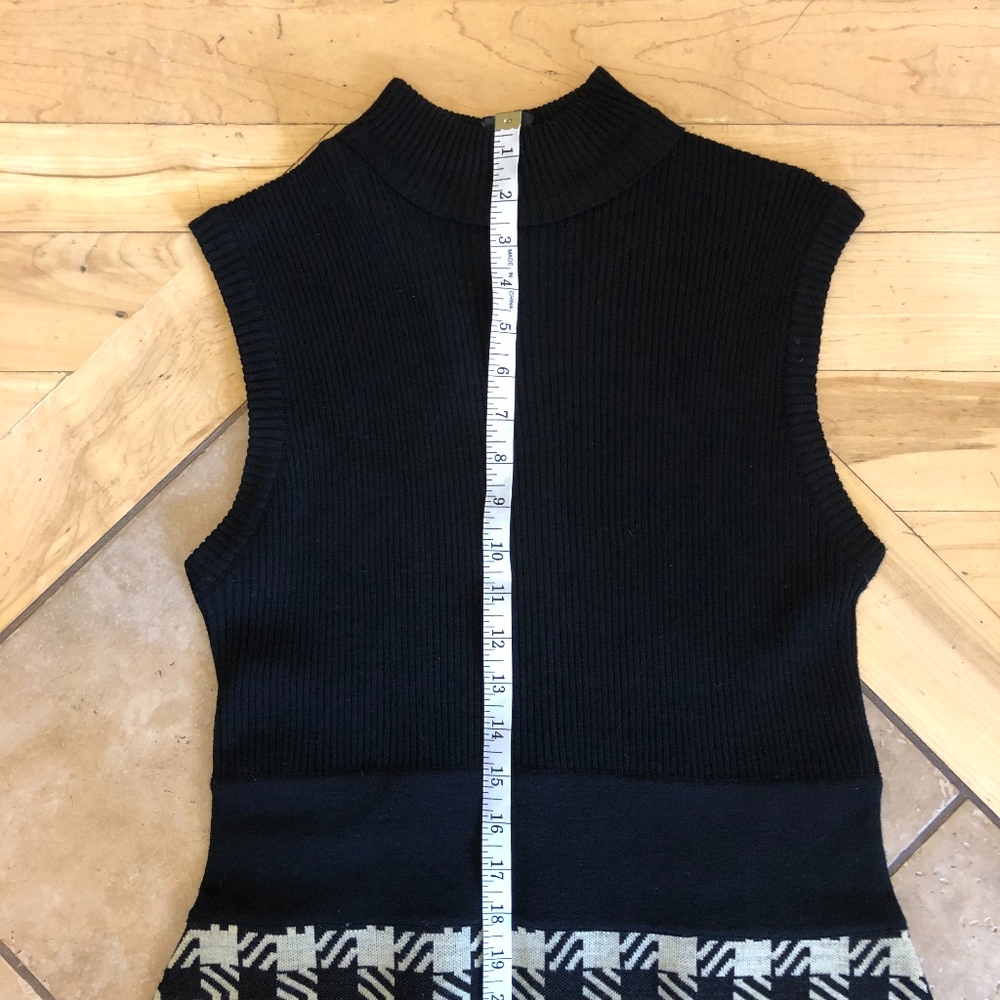 VTG Houndstooth dress long sleeveless tall sweater - Picture 5 of 8